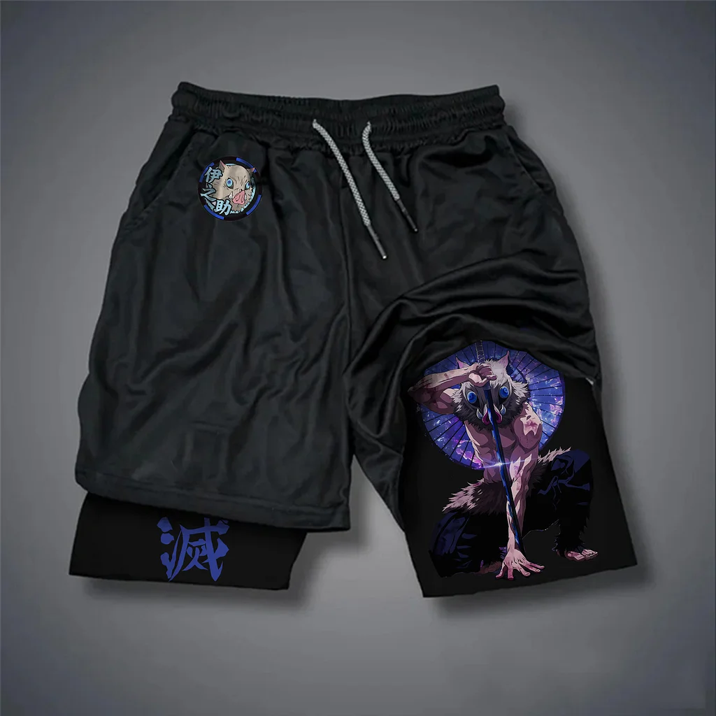 Short unisexe streetwear Demon Slayer