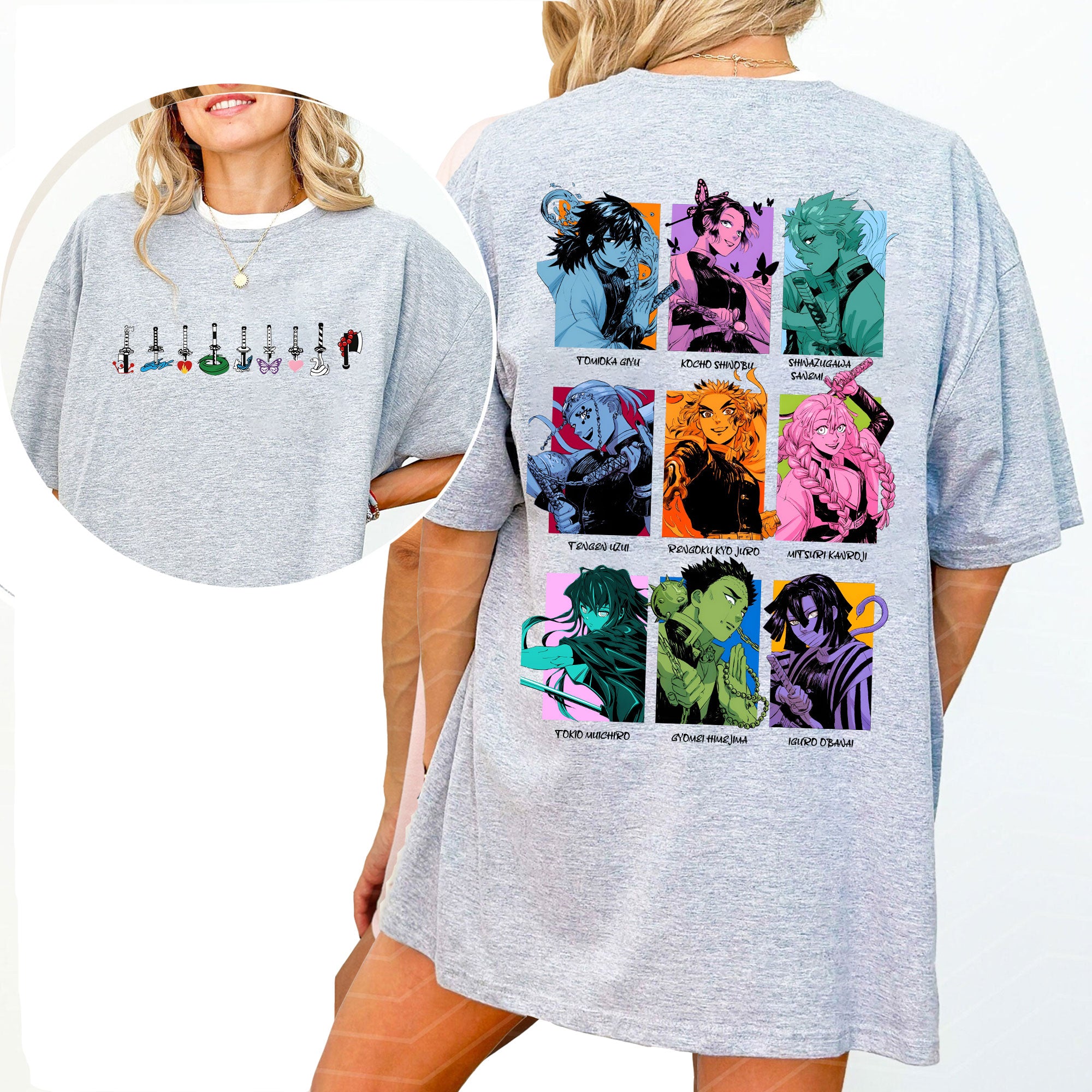 Camiseta- Sudadera con capucha- Sudadera unisex de los personajes Hashira de Demon Slayer