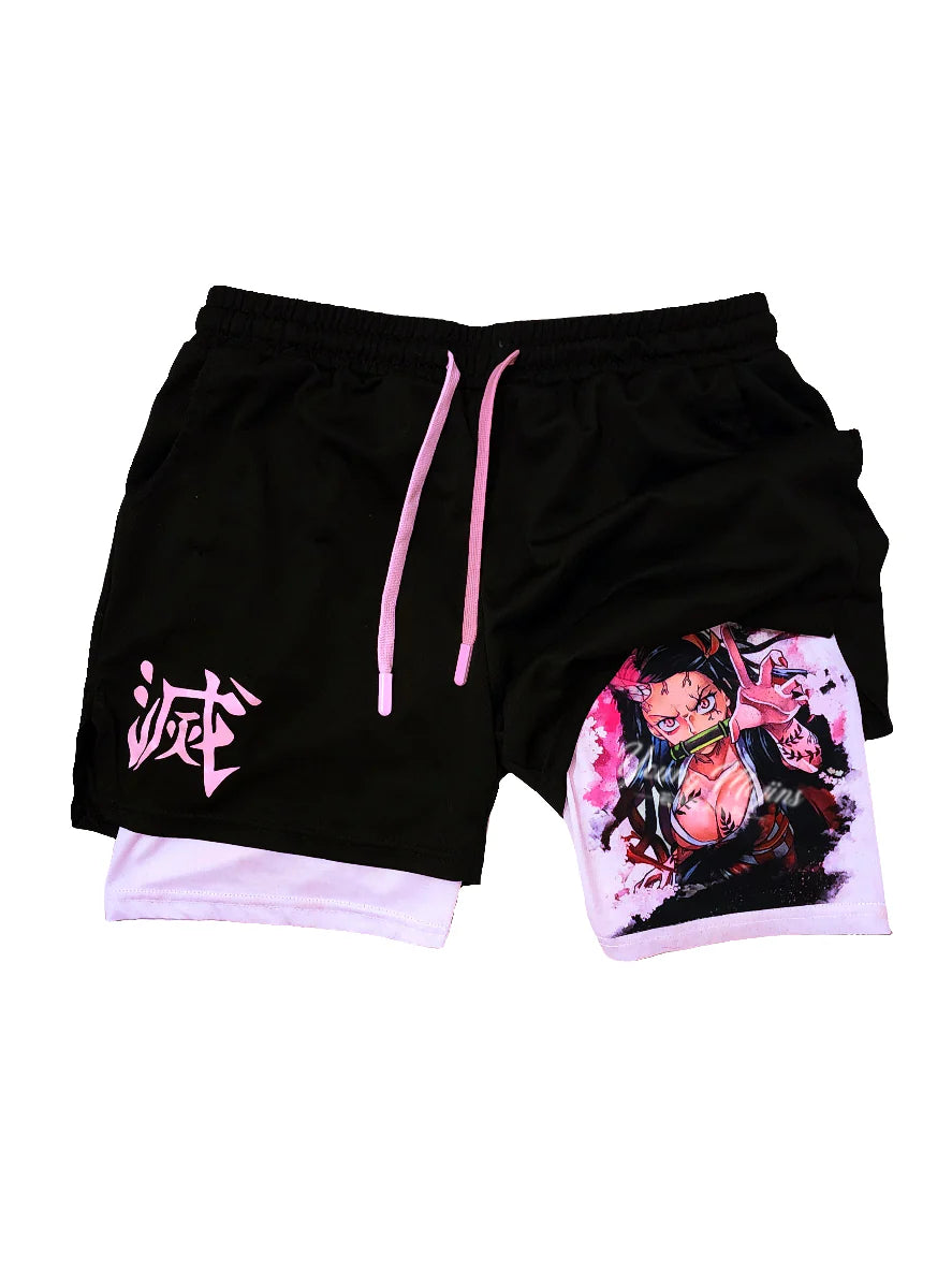 Pantalones cortos de Nezuko en modo demonio "Anime × Gimnasio"