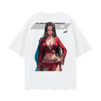 Camiseta streetwear Y2K Emperatriz Serpiente blanca