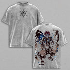 T-shirt/Col ras du cou/Sweat à capuche vintage Akaza Demon Slayer