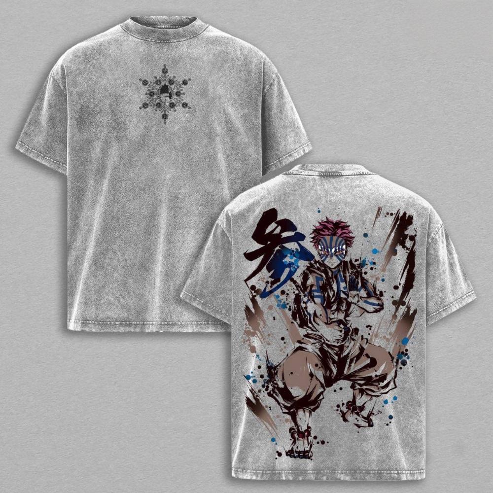 T-shirt/Col ras du cou/Sweat à capuche vintage Akaza Demon Slayer