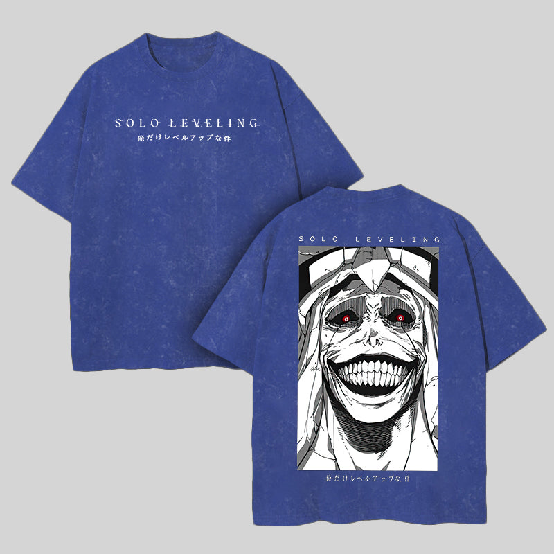 Camiseta Unisex Estampada Lavada Solo Leveling