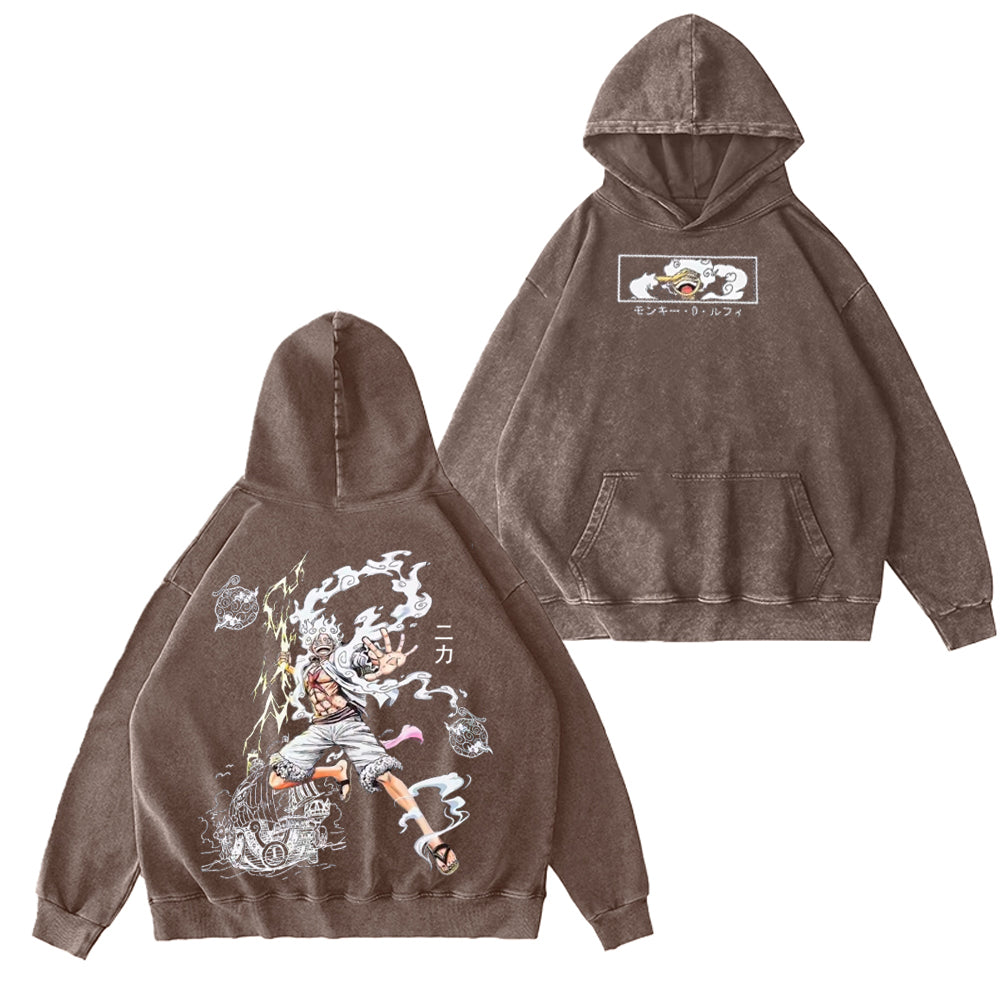 Sudadera con capucha lavada vintage El camino al Rey Pirata comienza aquí
