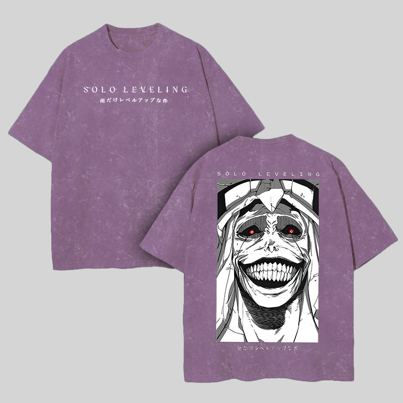 Camiseta Unisex Estampada Lavada Solo Leveling