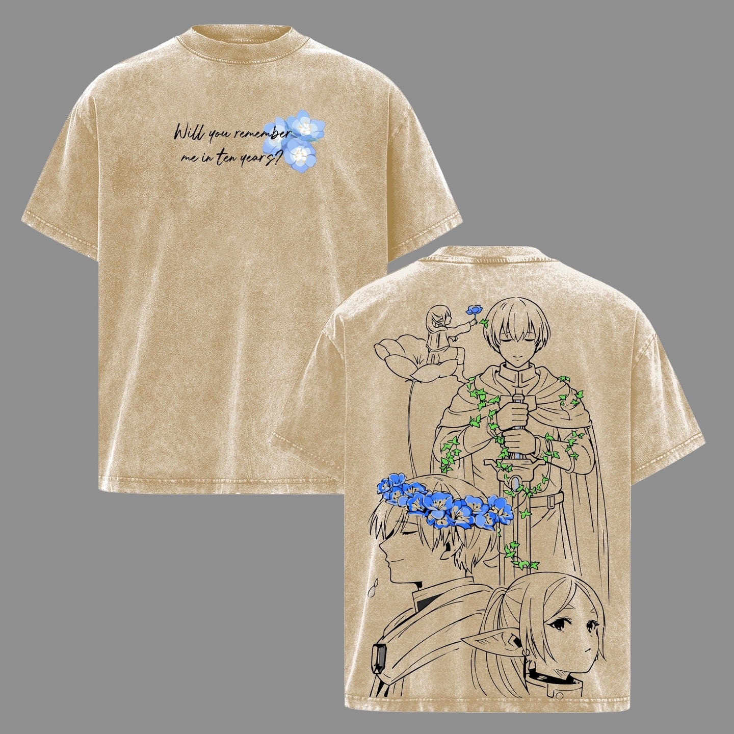 Camiseta/Sudadera de Frieren Beyond Journeys End con efecto lavado