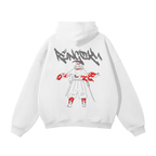 Sweat à capuche streetwear Flame Hashira Graffiti blanc