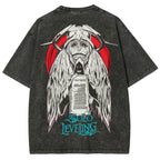 T-shirt unisexe délavé imprimé Solo Leveling