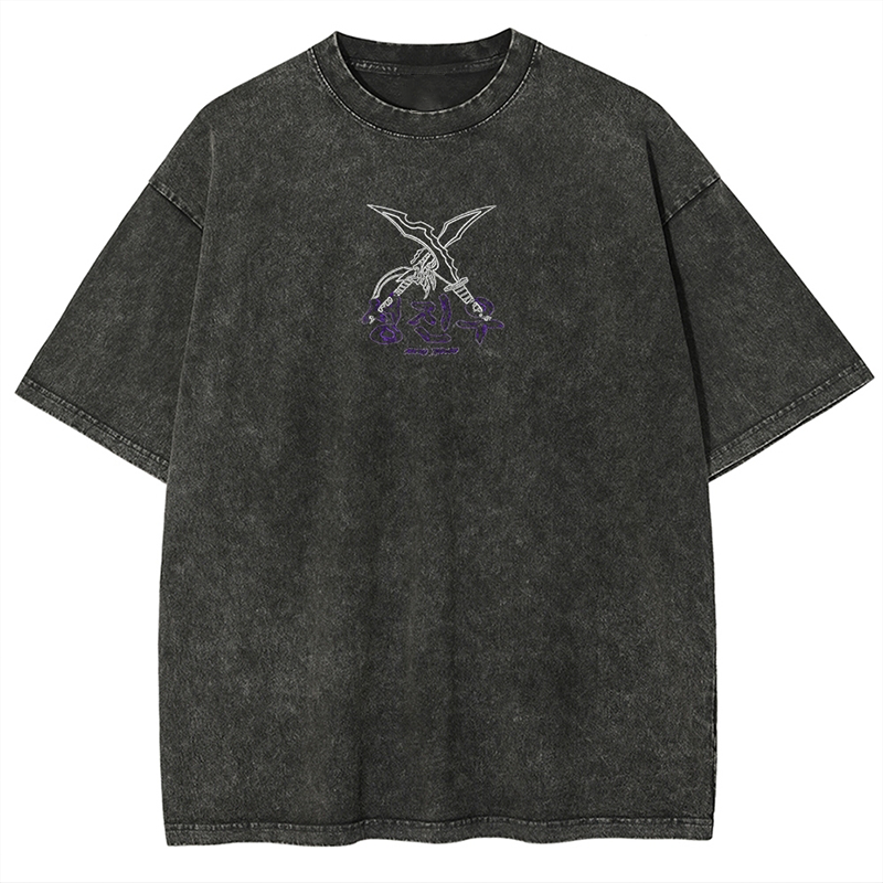 Camiseta unisex lavada estampada de Solo Leveling
