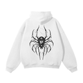 Sweat à capuche streetwear blanc « Dark Charisma Spider »
