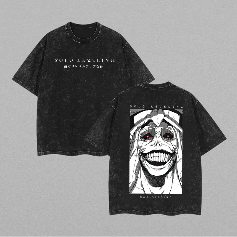 Camiseta Unisex Estampada Lavada Solo Leveling