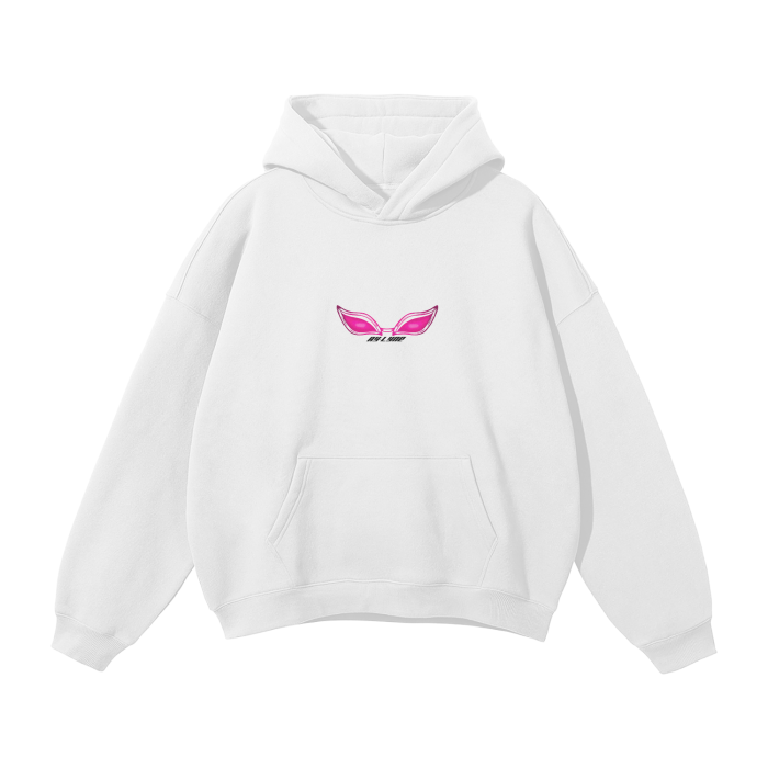Sweat à capuche streetwear Threaded Tyrant Y2K blanc