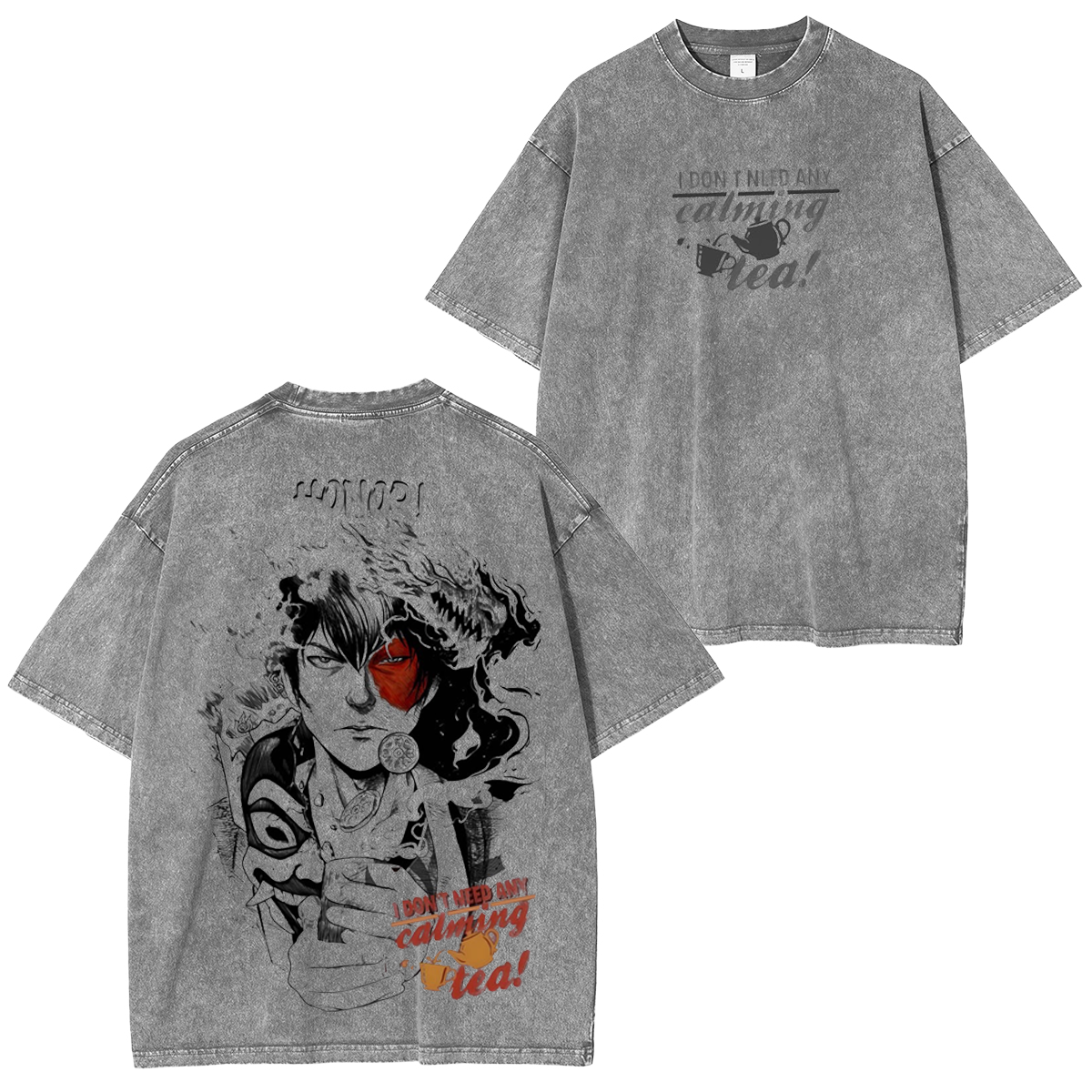 T-shirt unisexe délavé Anime Avatar le dernier maître de l'air