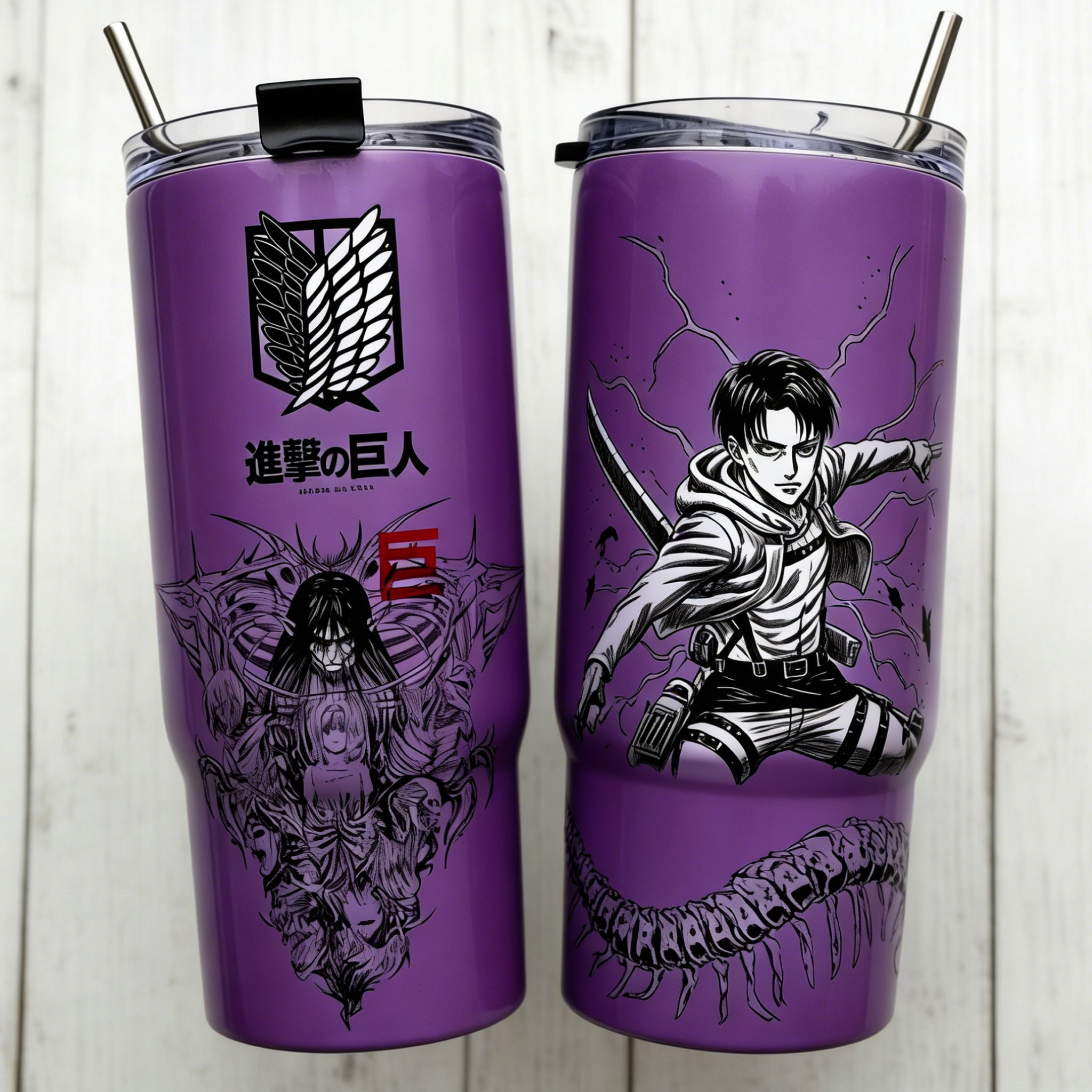 Attack on Titan Themed engraved Stanley Tumbler Cup