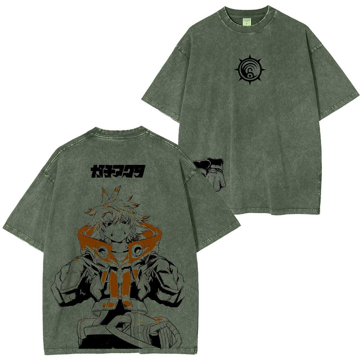 Camiseta/Sudadera/Sudadera con capucha lavada vintage Gachiakuta