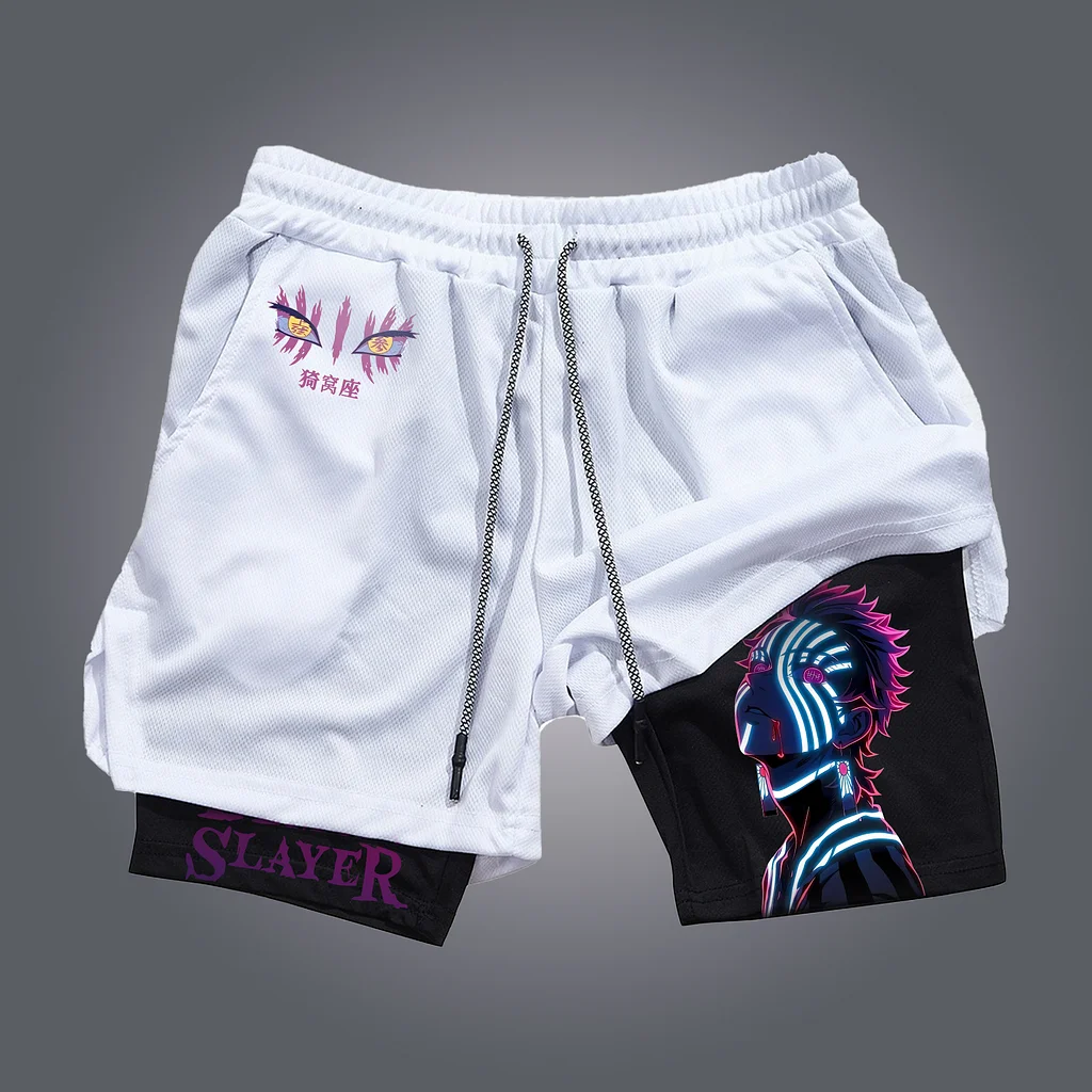 Short unisexe streetwear Demon Slayer