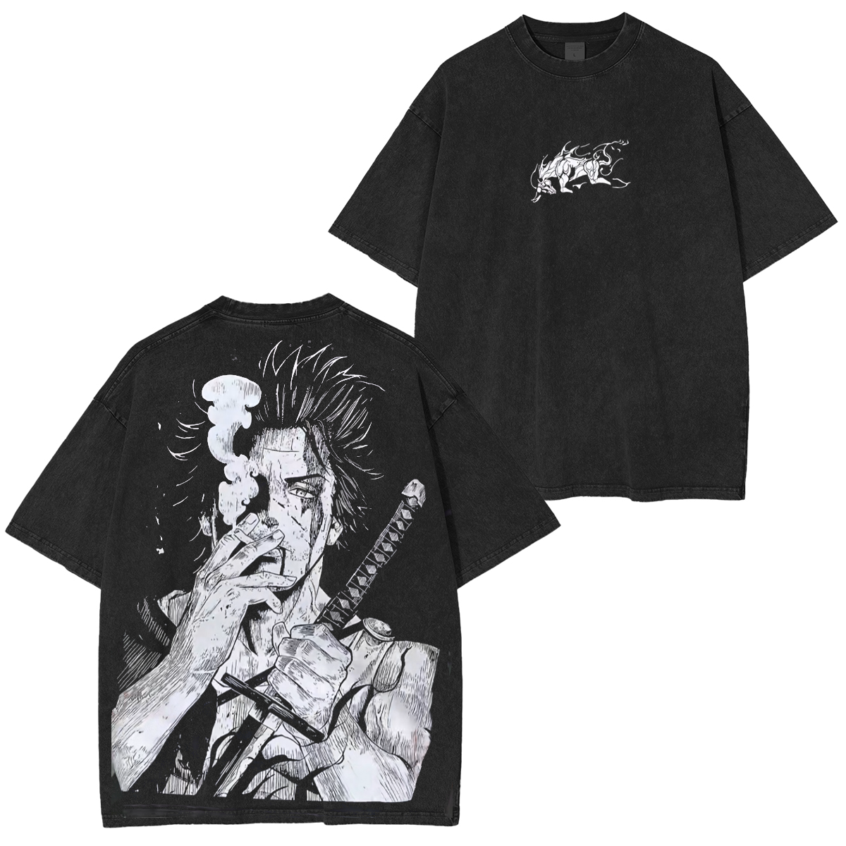 T-shirt/Col ras du cou/Sweat à capuche délavé Black Clover Yami Sukehiro