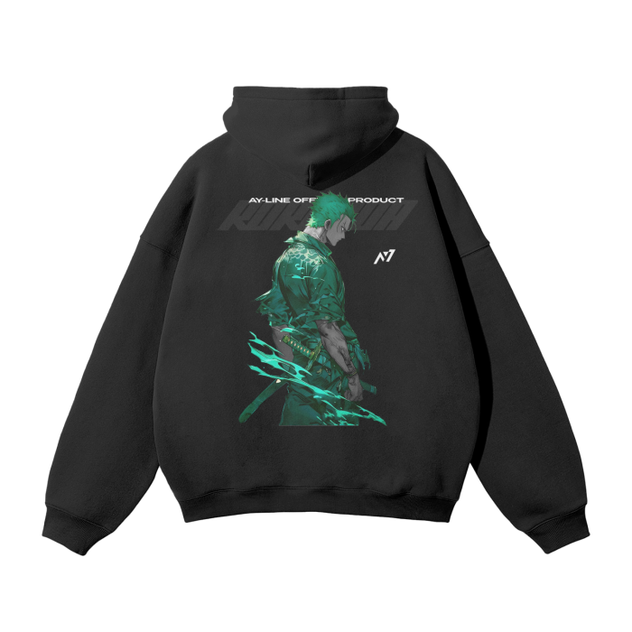 Pirate HunterY2K Streetwear Hoodie Black