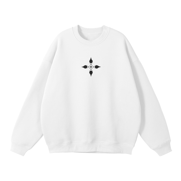 Sudadera blanca de estilo urbano con estampado de pescado "Dark Charisma"