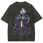 T-shirt unisexe délavé imprimé Solo Leveling Sung Jin Woo