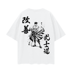 Camiseta Blanca Streetwear Pirate Hunter Graffiti 2.0