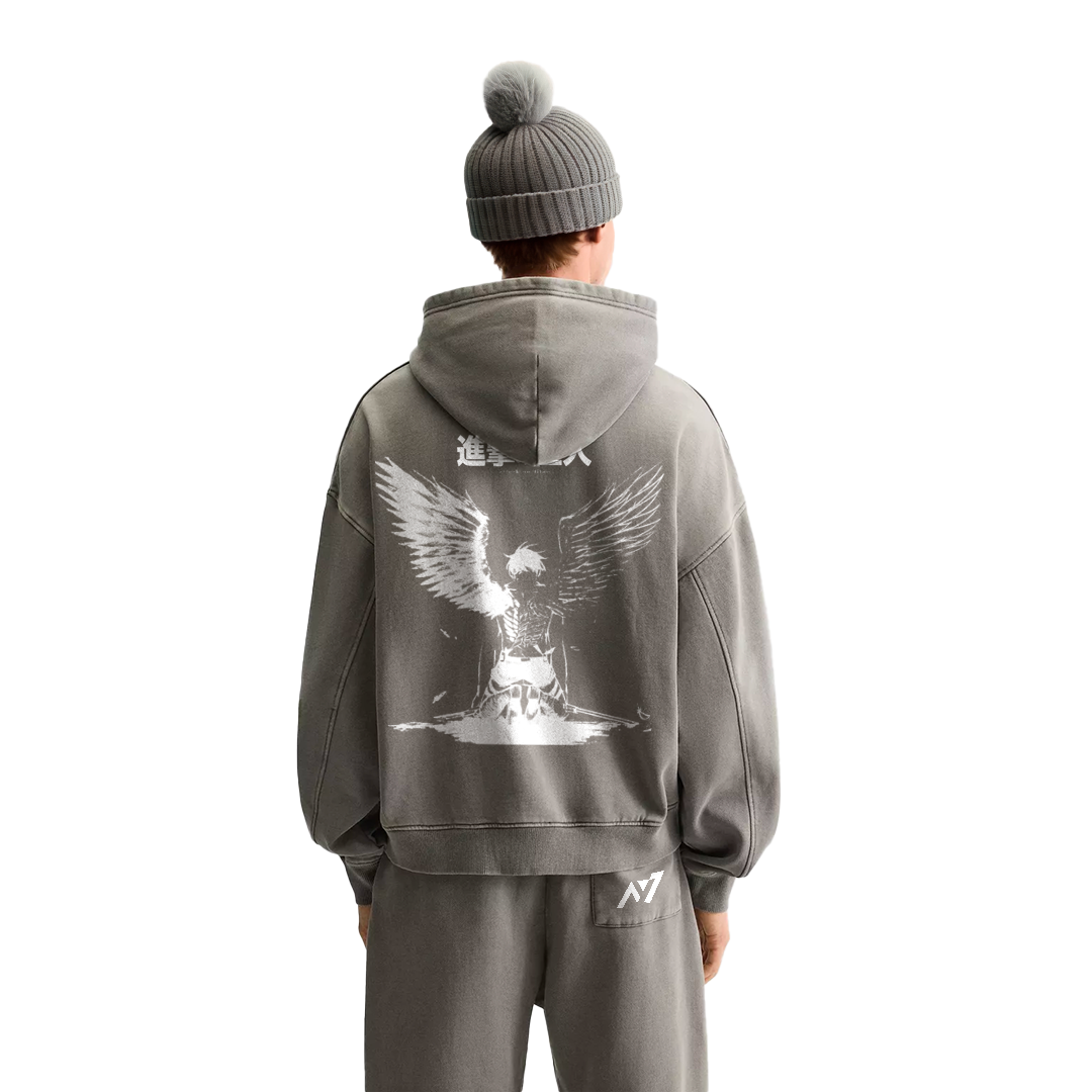 Sweat à capuche streetwear Ailes de la Destruction