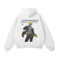 Sudadera con capucha Black Leg Y2K Streetwear blanca