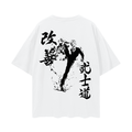 Camiseta streetwear "Black Leg Graffiti" blanca