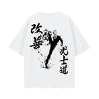 Camiseta streetwear "Black Leg Graffiti" blanca