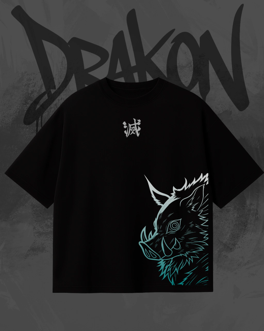 T-shirt Unisexe Délavé Anime Demon Slayer