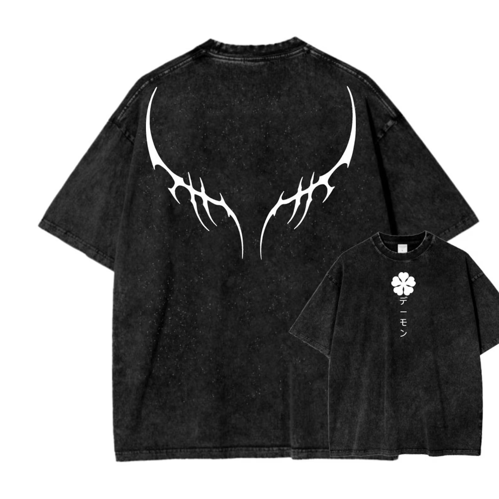 T-shirt unisexe délavé vintage Black Clover