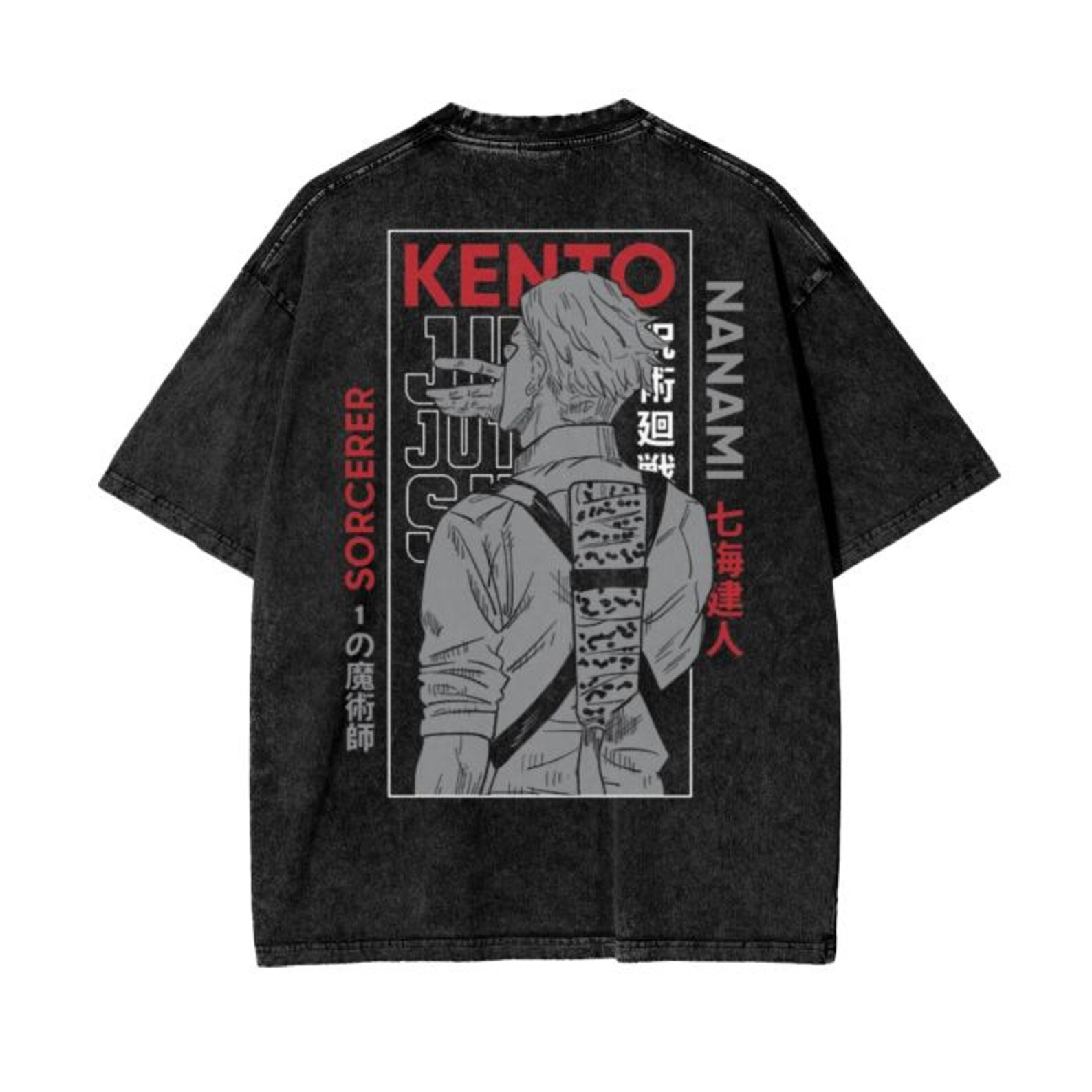 T-shirt oversize délavé Jujutsu Kaisen Anime