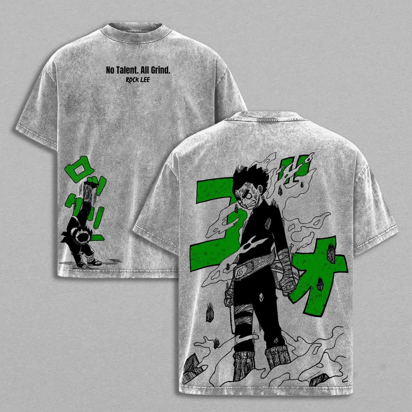T-shirt/pull ras du cou/sweat à capuche Rock Lee Anime délavé
