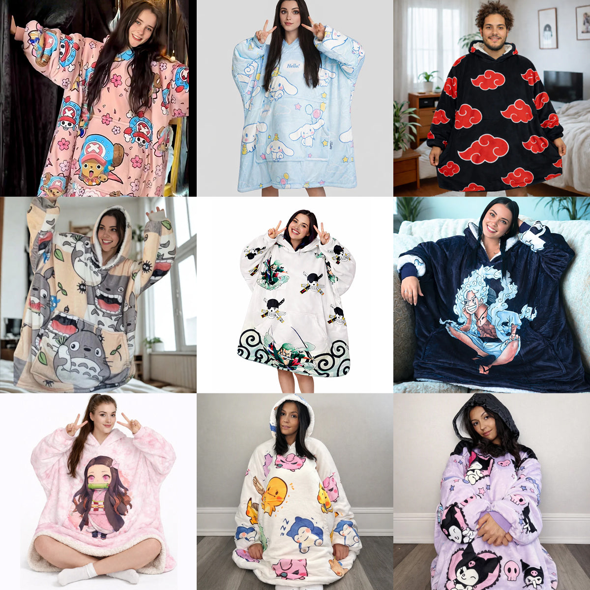 Sudadera manta extragrande de anime y dibujos animados