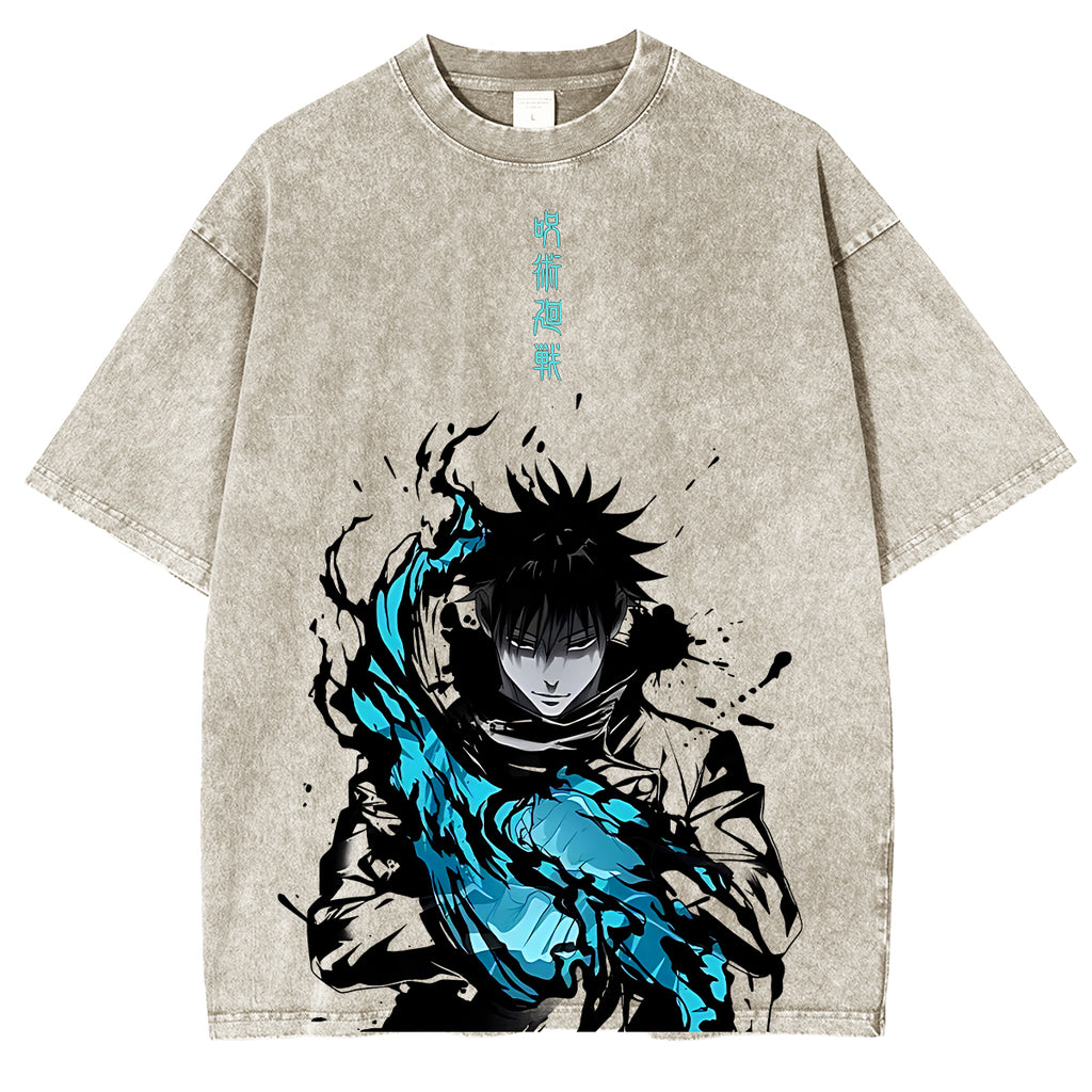 T-shirt Unisexe Délavé Megumi Jujutsu Kaisen