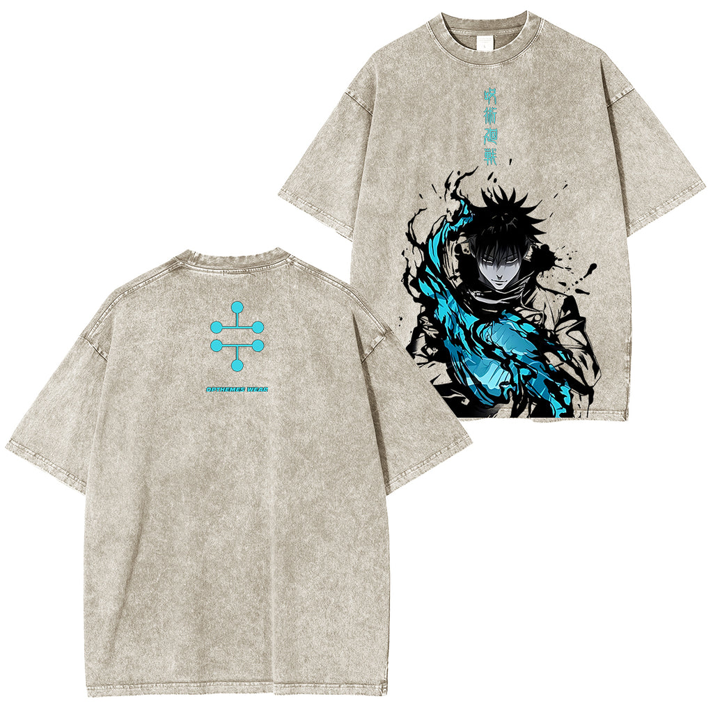 T-shirt Unisexe Délavé Megumi Jujutsu Kaisen