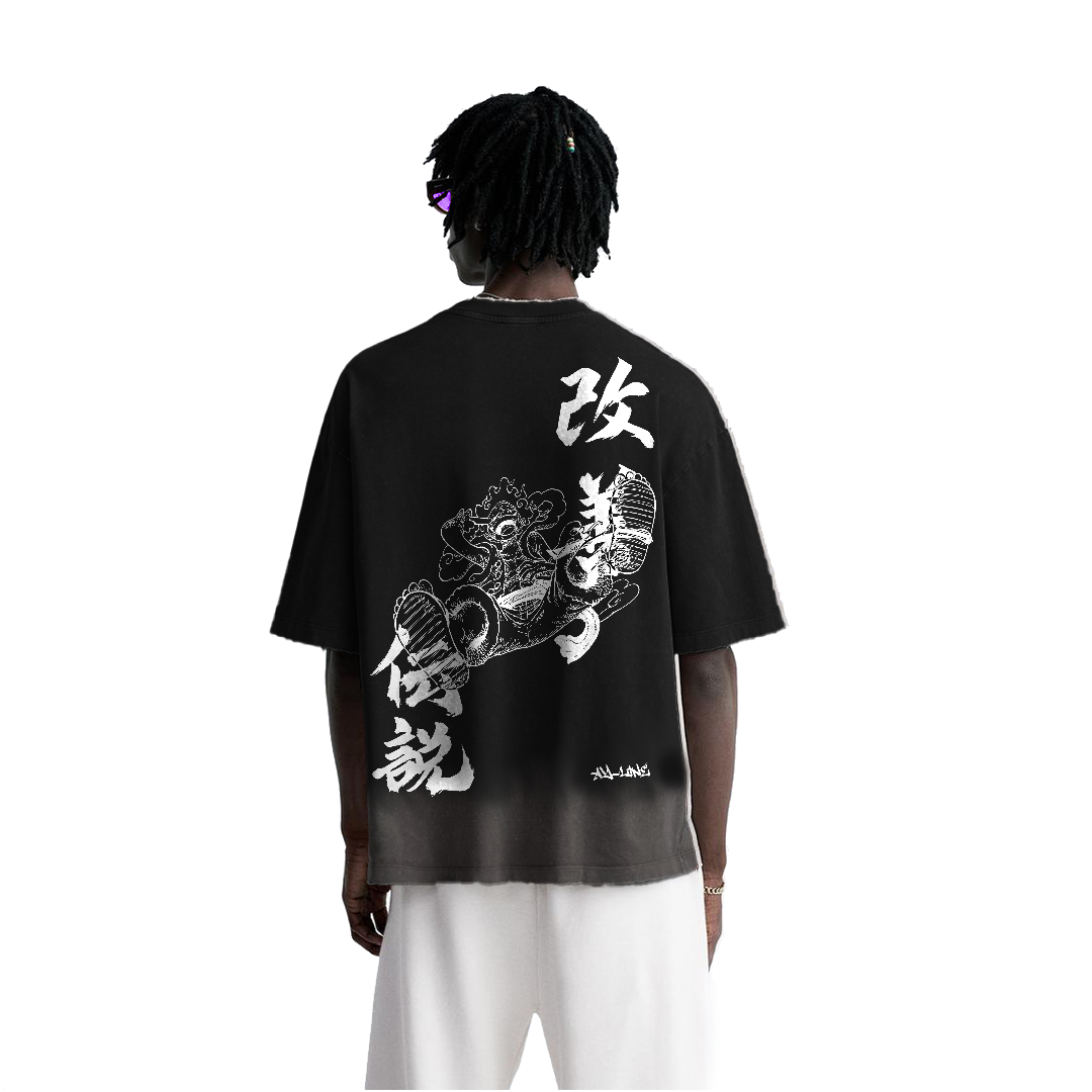 Path of the Pirate King Gear 5 Streetwear Shirt Black Washed