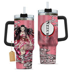 Vaso de acero inoxidable de 30 oz o 40 oz de Nezuko Kamado de Demon Slayer con asa HG