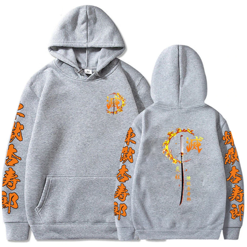 Demon Slayer Rengoku Kyoujurou Anime Streetwear Hoodie