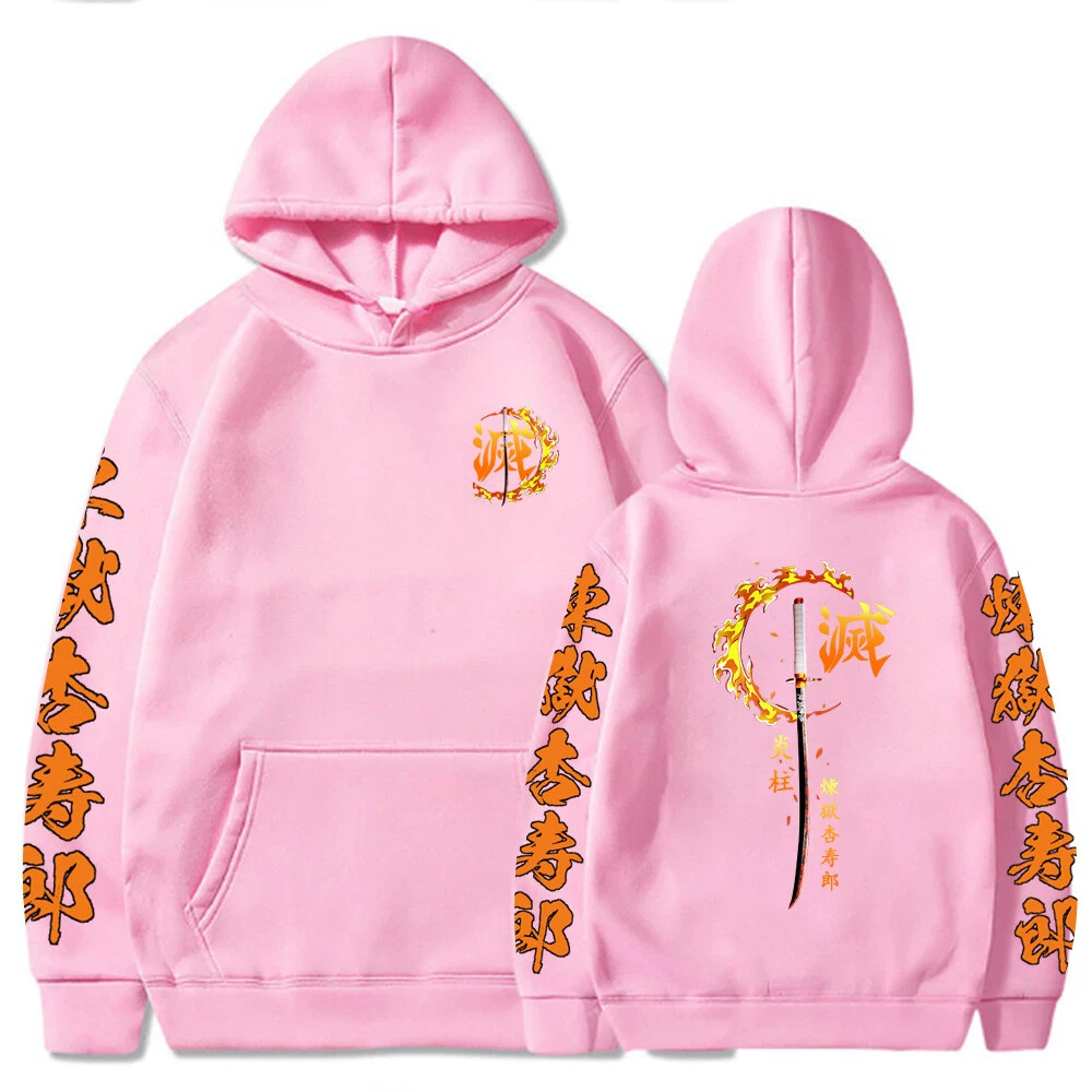 Demon Slayer Rengoku Kyoujurou Anime Streetwear Hoodie
