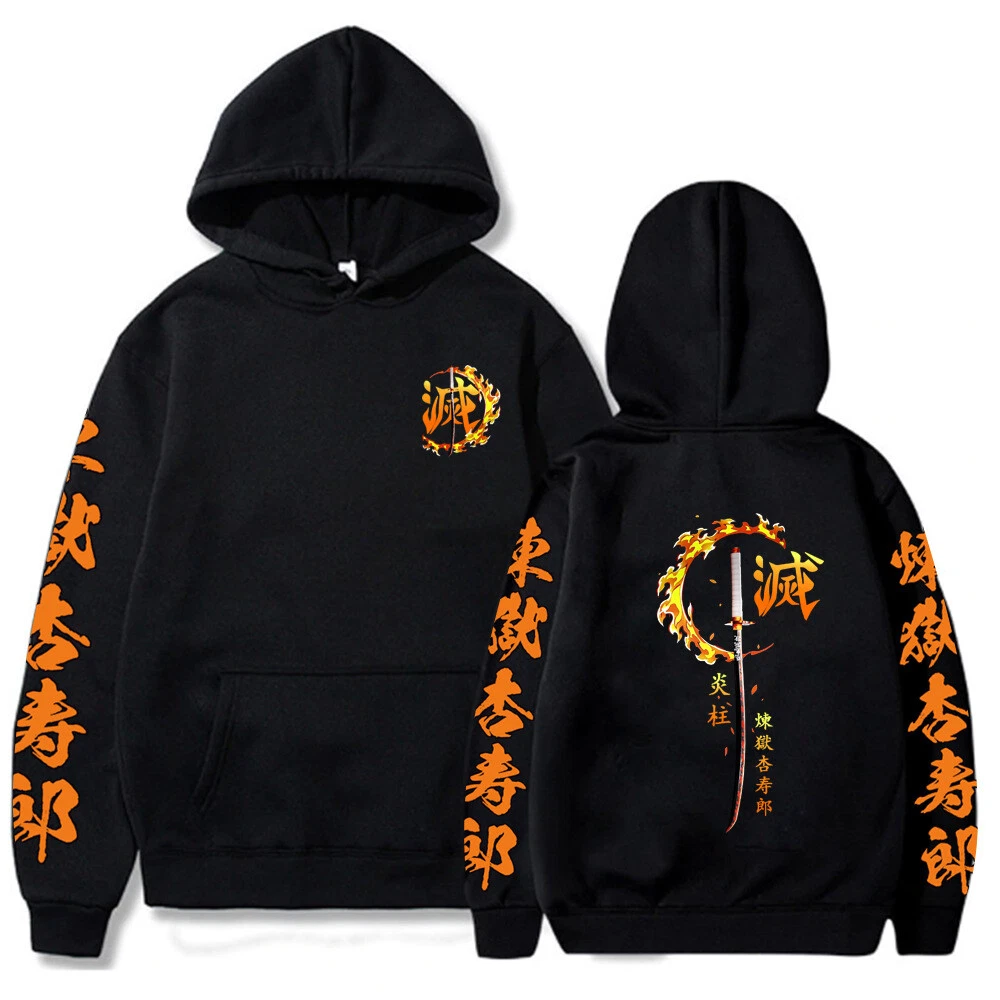 Demon Slayer Rengoku Kyoujurou Anime Streetwear Hoodie