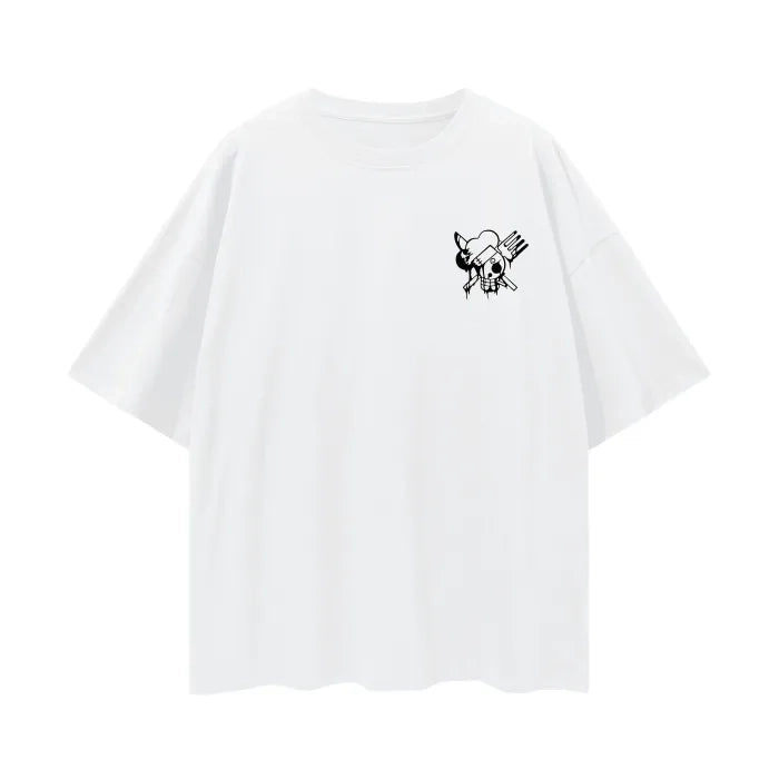 Camiseta streetwear "Black Leg Graffiti" blanca