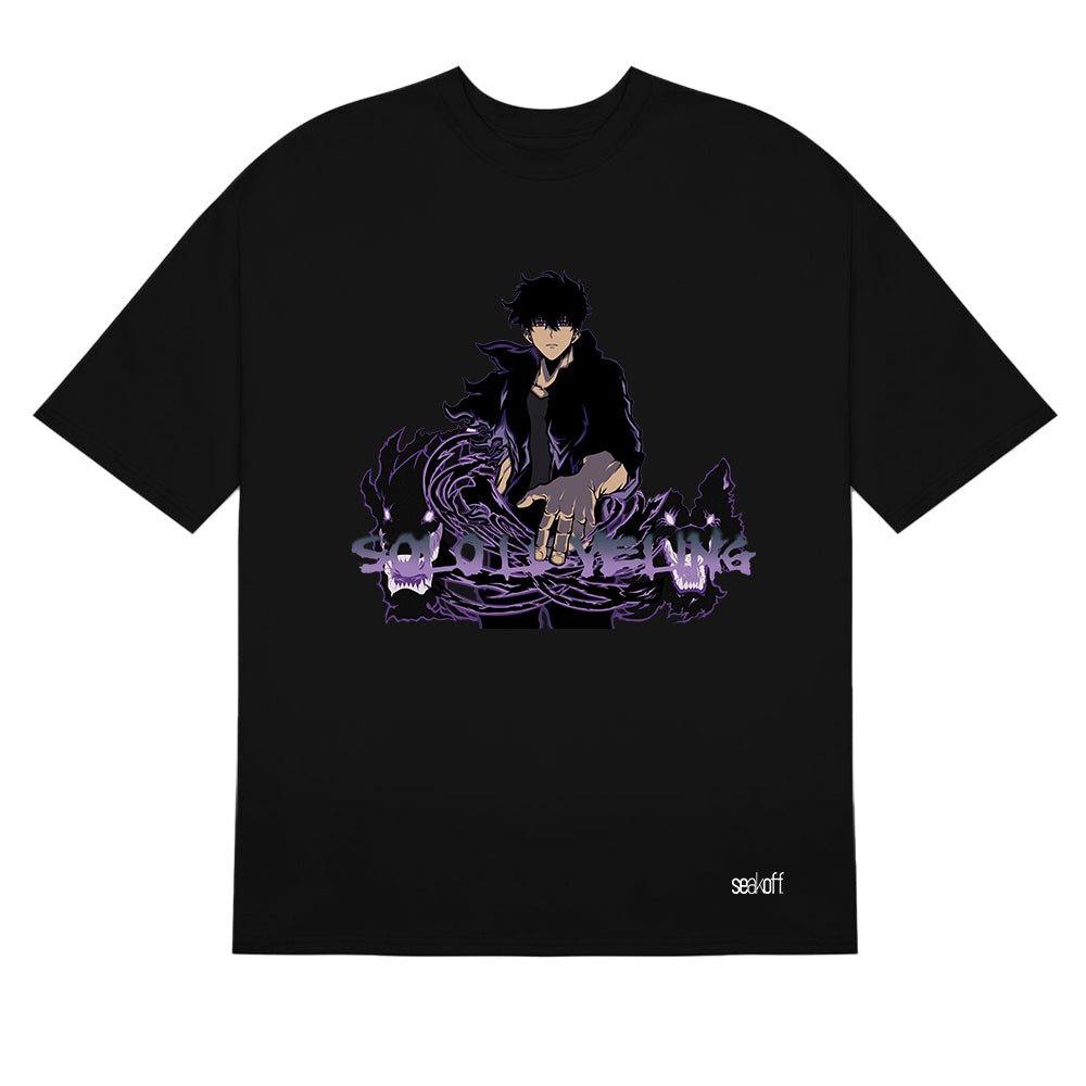 Camiseta Solo Leveling Shadow Monarch - Diseño Gráfico de Anime Oscuro