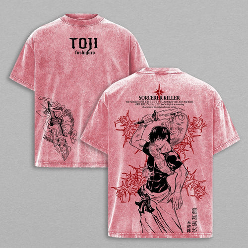 Camiseta/Sudadera de cuello redondo/Sudadera con capucha lavada de Jujutsu Kaisen Toji Fushiguro