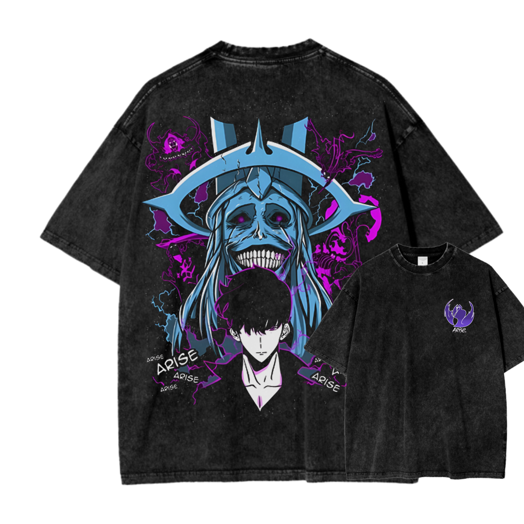 T-shirt unisexe délavé Solo-Leveling Guilde Ahjin