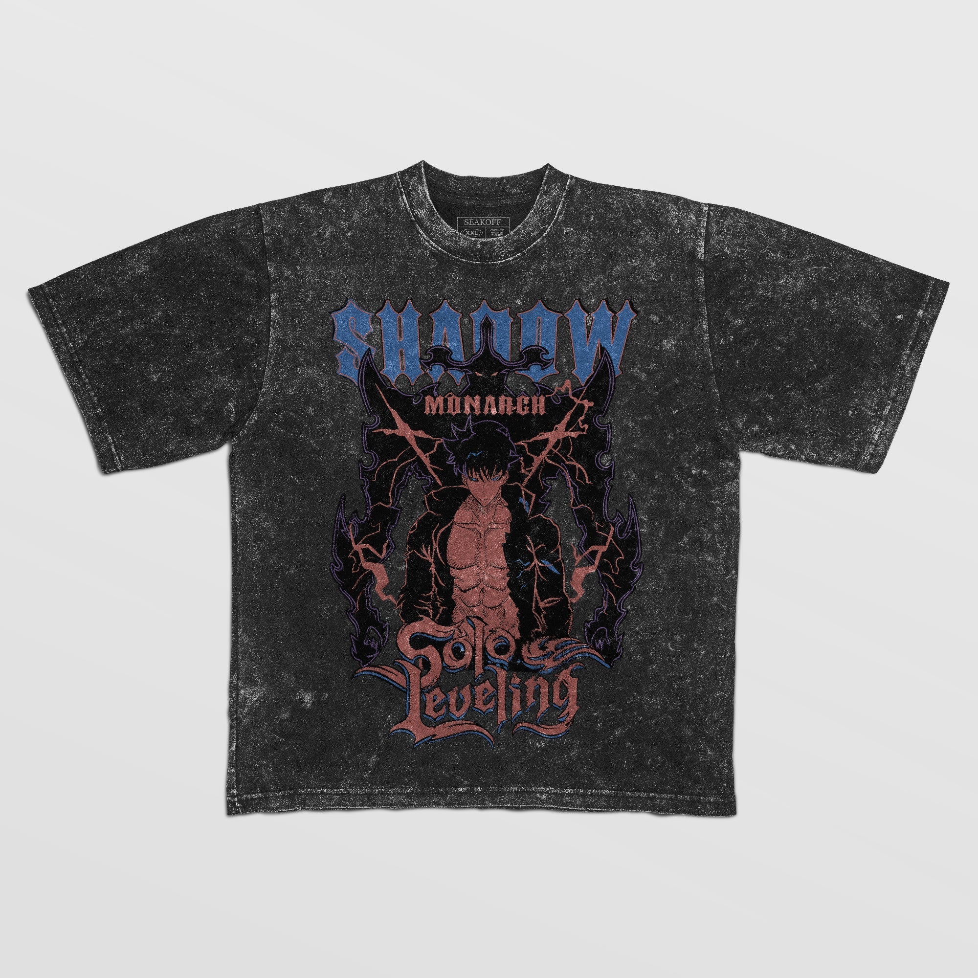 Camiseta gráfica Solo Leveling anime vintage - Diseño Shadow Monarch | Camiseta de calidad prémium
