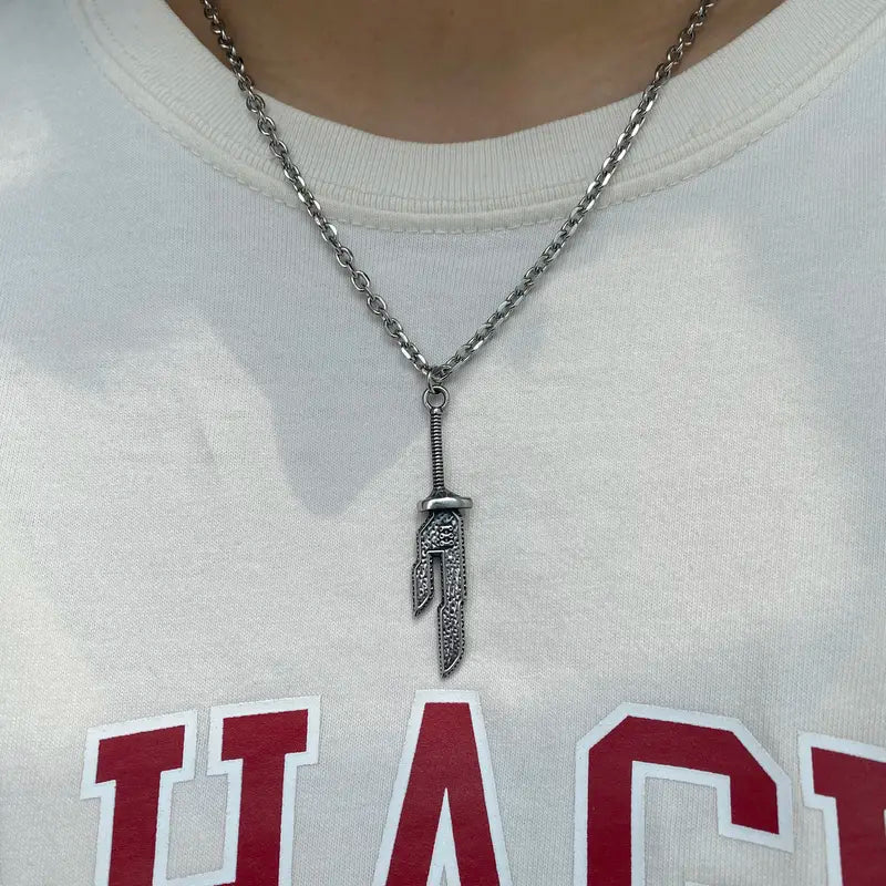 Toji Fushiguro Espada Collar Anime Jujutsu Kaisen Toji Espada Cosplay Collar Lanza Invertida del Cielo (Longitud de la cadena 25mm)